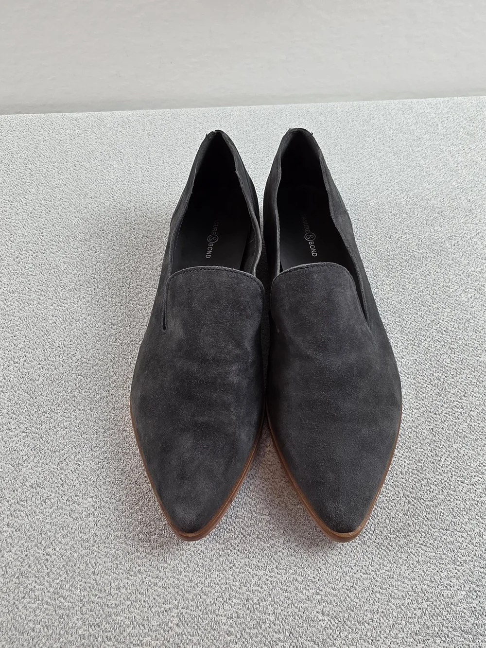 Treasure & Bond Grey Suede Pointed Toe Slip-On Flats Loafers Wmn's 10